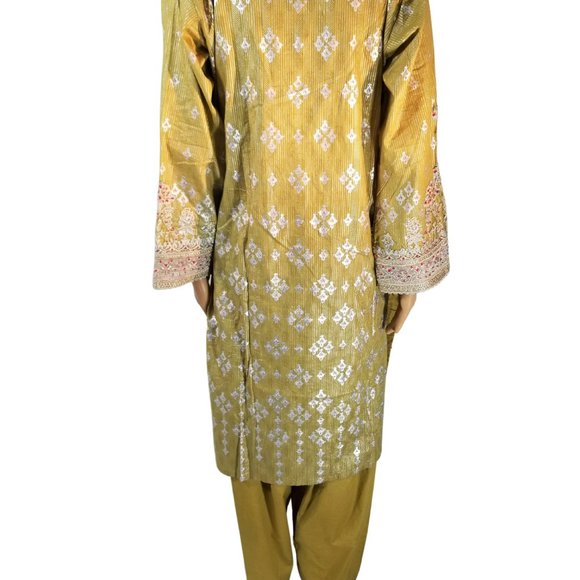 Tawakkal Pakistani Embroidered Jacquard Cotton Banarsi Shalwar Kameez Large/43 - Picture 9 of 14